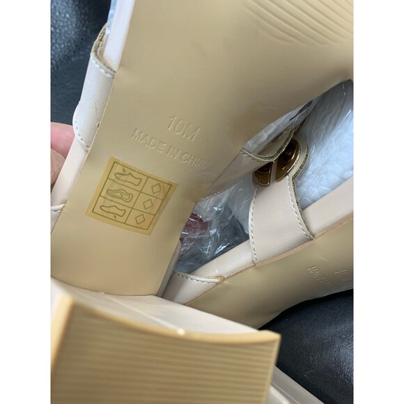 Midnight Velvet Medallion Sandal Heels Color Nude Size 10M - Picture 8 of 10